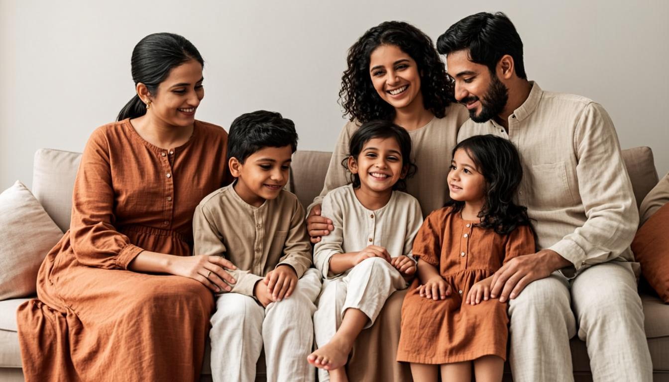 ছুটির দিনের কটন লুকে একটি পরিবার